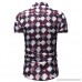 Charberry Mens T-Shirt ! Printed Casual Button Down Short Sleeve Shirt Top Blouse Wine Red B07P62NBSK